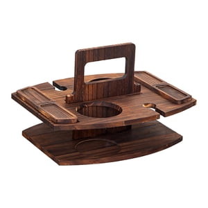 Bothyi - Mesa De Picnic Al Aire Libre, Mesa De Centro Con Soporte De Vidrio Para Acampar, Concierto, Piscina, Marrón