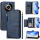 thumbnail image 2 of Funda tipo cartera para Realme Narzo 60Pro con bolsillo con cremallera, tarjetero, soporte, correa para la muñeca y tapa de cuero azul, 2 of 5