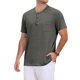 thumbnail image 4 of INSPIRE CHIC Camisetas Henley de Hombre de Manga Corta de Verano con Ribete en Contraste L Gris Oscuro, 4 of 6