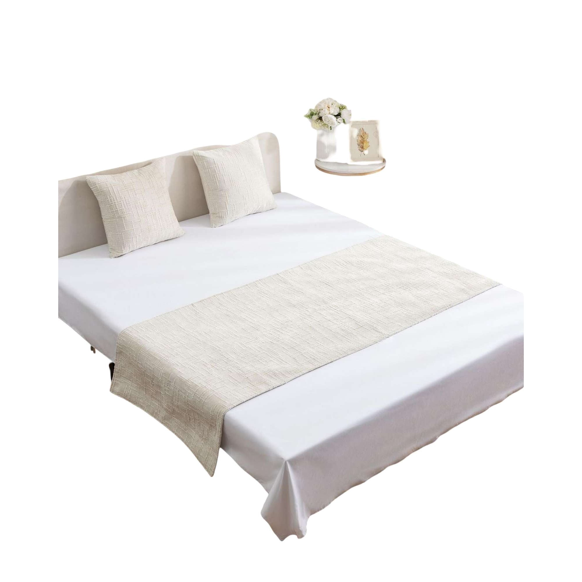 M&l Todo Para El Hogar - Piecera Mas 2 Fundas Modelo Chenille Beige Claro