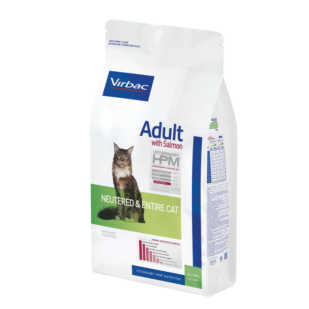 Hpm Virbac Adult Neutered & Entire Cat With Salmon 3 Kg