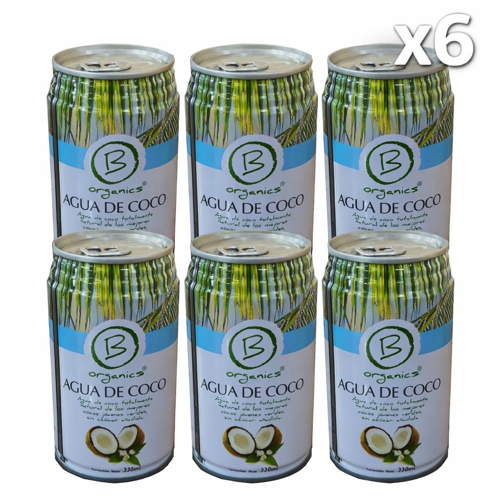 B Organics - Agua De Coco 6x Natural 330ml