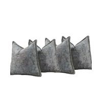 Genérico - Set De 4 Fundas De Cojin Chenille 45X45 Gris