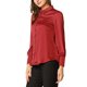 thumbnail image 4 of INSPIRE CHIC Blusa de Satén para Mujer con Mangas Largas Abullonadas, Cuello con Botones, Camisa Elegante para Oficina, Tops de Trabajo Casual de Negocios, L Rojo, 4 of 4