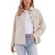 thumbnail image 1 of INSPIRE CHIC Abrigo de Mujer Imitación de Gamuza Cuello Abierto Manga Larga Camisa Casual con Botones Chaqueta Talla L Color Albaricoque, 1 of 6