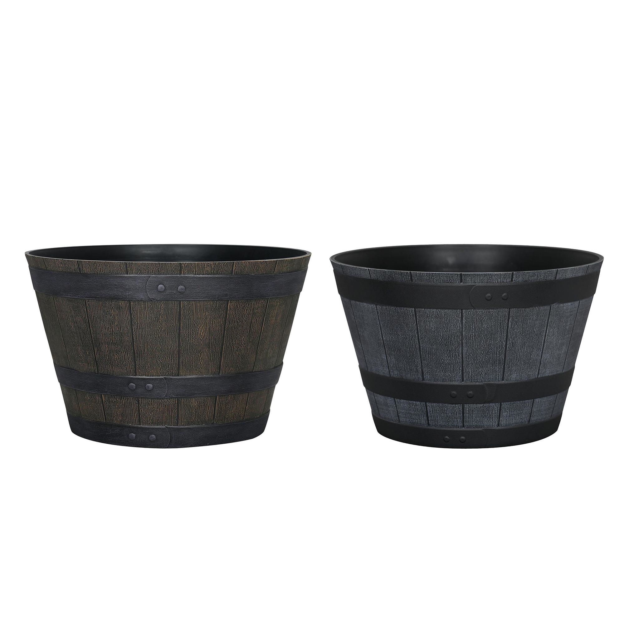 Expert Gardener - Macetero Redondo Barril De Whiskey, Producto Surtido 1 Un