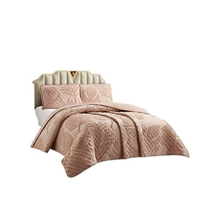 Teng Fei - Quilt Verano Diseño Hoja Tufting 2 Plazas Rosado