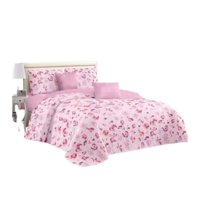 Genérico - Cubrecama Quilt Verano 2 Plazas - Palo Rosa Flores Kfl694