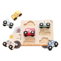 Bothyi - Actividad De Rompecabezas De Vehículos De Madera Rompecabezas De Clavijas Con Formas De Madera Para Niños Pequeños