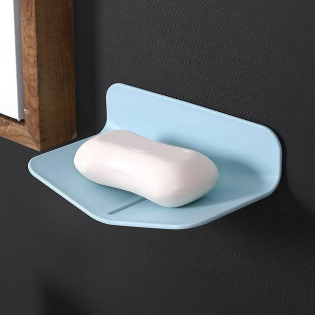 1pc Wall-mounted V-shaped Soap Dish, Punch Free Soap Holder, Soap Rack For Bathroom & Kitchen, 3.19"x2.17"