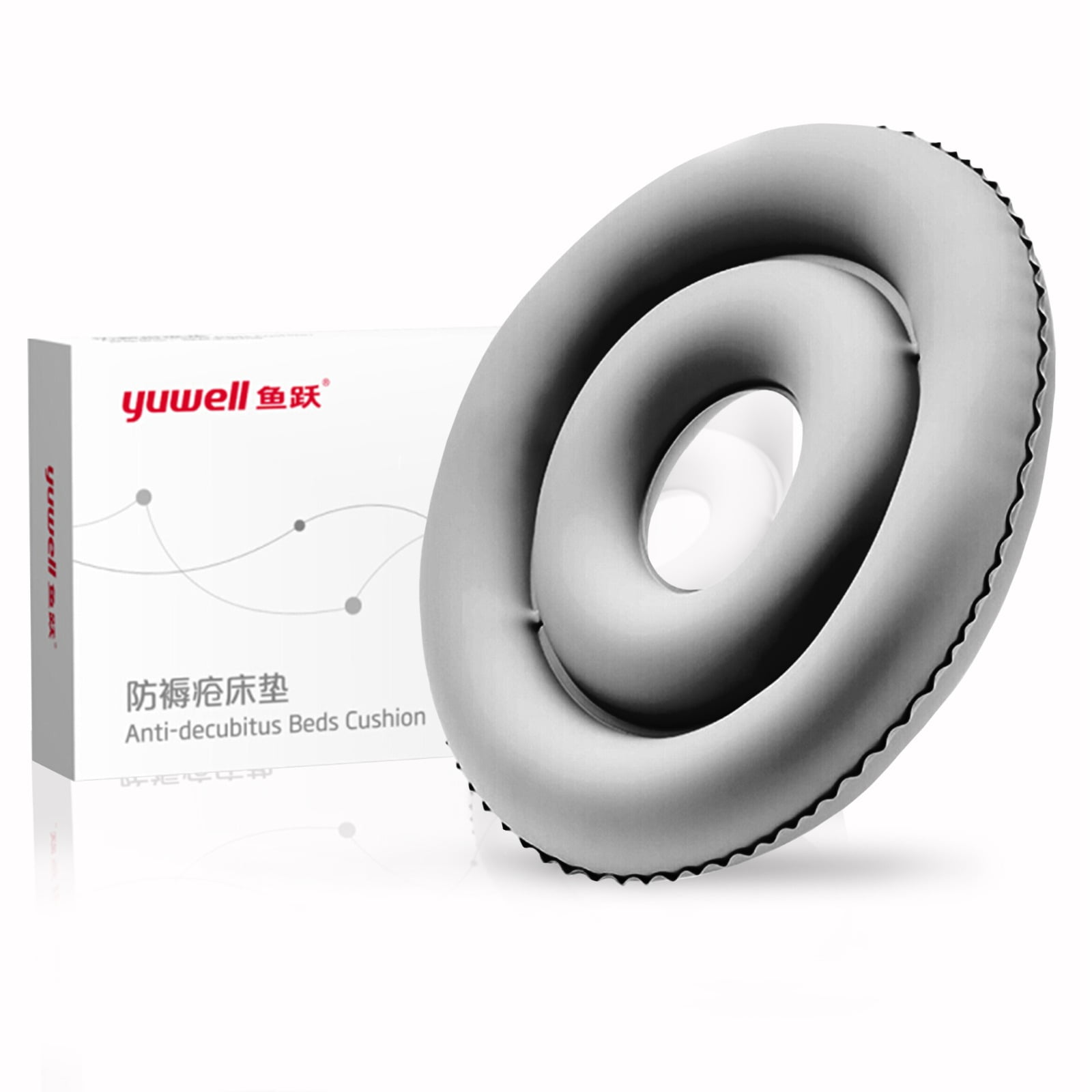 Topmedic - Cojín Picarón Antiescaras Inflable Hasta 100kg Gris