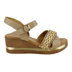 Sandalia New Walk Cuña Yute Camel