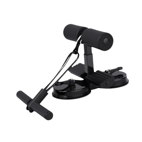 Ioensy - Soporte Para Barra De Abdominales De Suelo Con Altura Ajustable De 3 Posiciones Para Muslos, Para Oficina Y Hogar, Color Negro