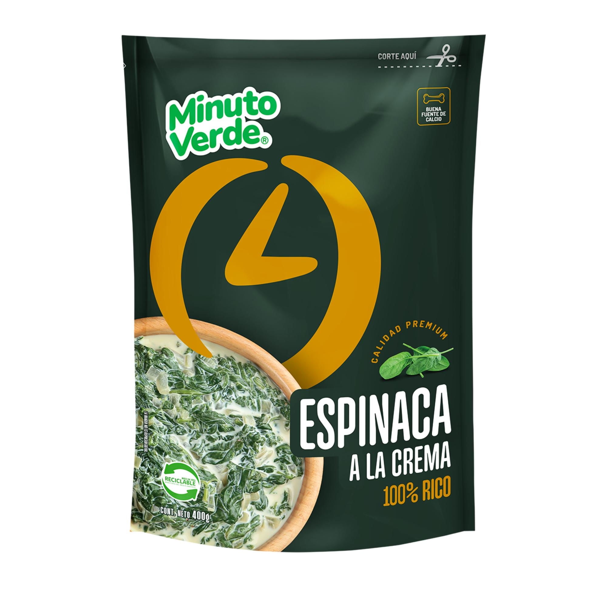Espinaca A La Crema 400 g Minuto Verde