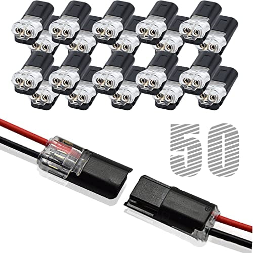 Conector De Cables Japelessor De 2 Pines Con Bloqueo, 50 Piezas