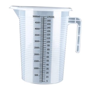 Magideal - Taza Medidora Con Recipiente De Líquido A Escala, Vaso Cilíndrico Graduado Fácil De Transportar, Accesorios Para Hornear Para Agua Fría Y Caliente En 5000 Ml