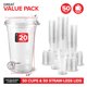 thumbnail image 2 of Vasos de plástico Stock Your Home de 20 onzas con tapa, 50 unidades, transparentes, 2 of 7