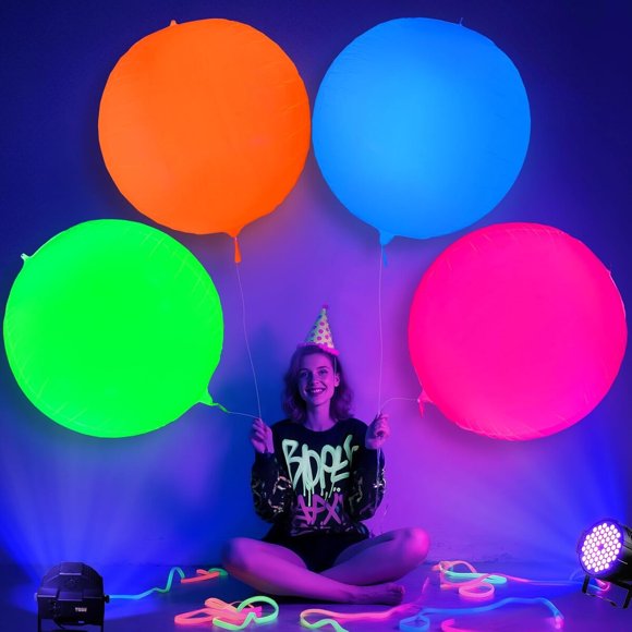 Globos Neón MegaLoopolis de 32 Pulgadas, 4 Unidades Reutilizables
