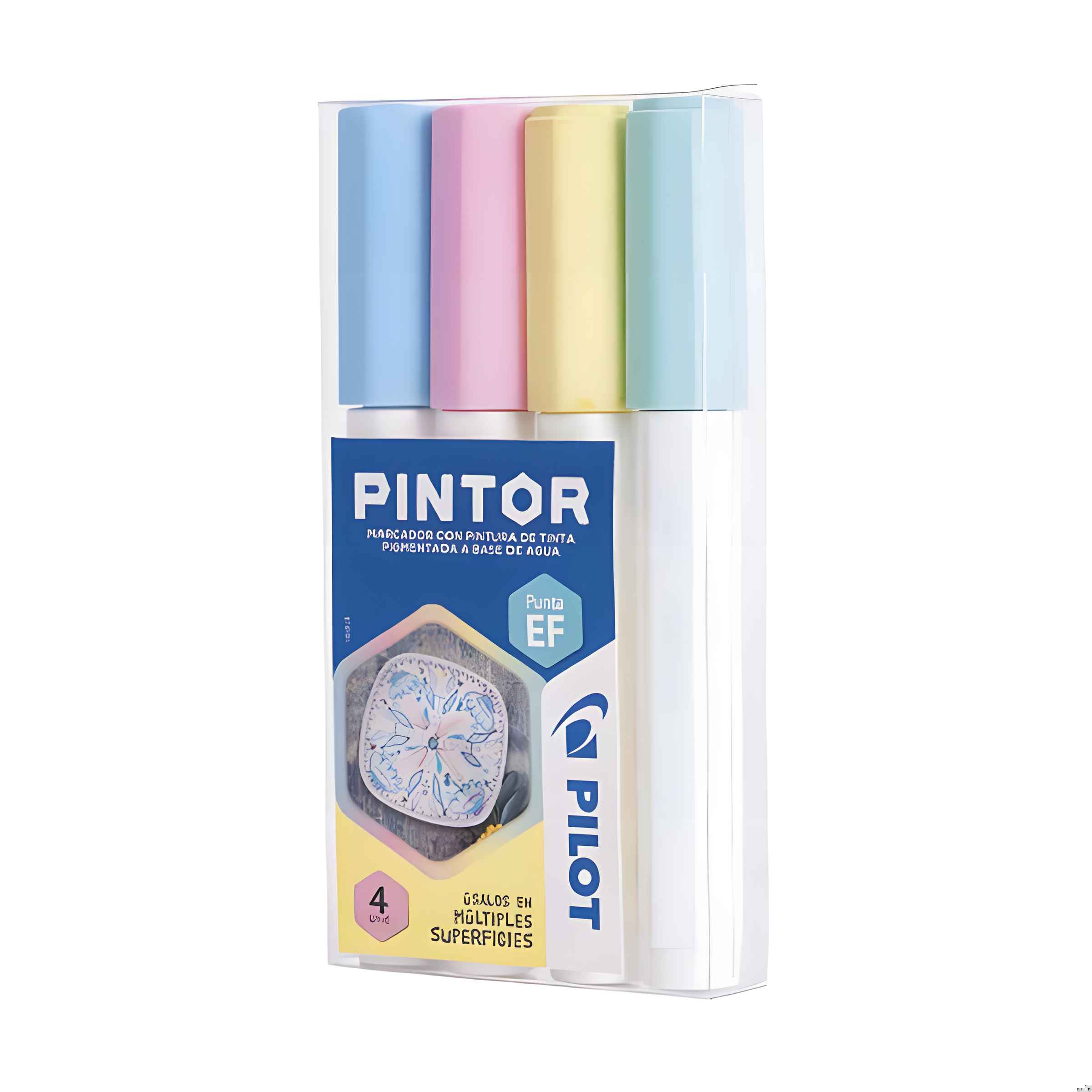 Pilot - Set Marcador Pintor Extra Fino 4un Amarillo Pastel, Verde Pastel, Azul Pastel