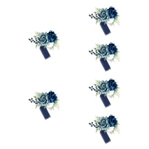 Magideal - 6 Piezas De Muñeca De Muñeca Flores De Mano Pulsera Pulsera De Pulsera Artificial Muñeco Para La Pulsera Para La Cena De Graduación Valentín