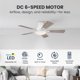 thumbnail image 5 of Ventilador de Techo Eleve Comfort 112 cm Blanco LED con Control Remoto, 5 of 9