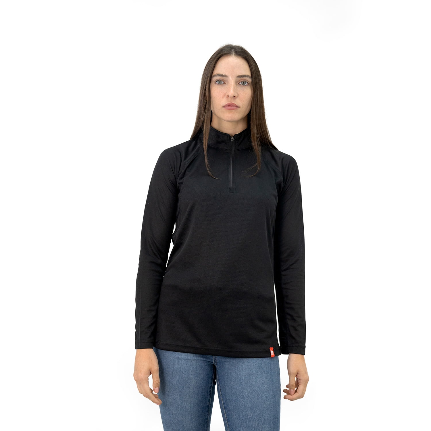 Polera Quebec Half-zip Negro Mujer