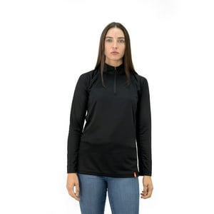 Polera Quebec Half-Zip Negro Mujer