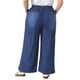 thumbnail image 4 of Agnes Orinda Jeans de Talla Grande para Mujer con Cintura Elástica y Cordón, Pantalones de Mezclilla Casuales de Pierna Ancha Chambray Palazzo con Bolsillos 4X Azul Oscuro, 4 of 8