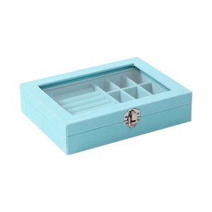 Ioensy - Organizador De Pendientes, Soporte Para Pendientes, Organizador De Joyas De Terciopelo Para Dormitorio, Azul