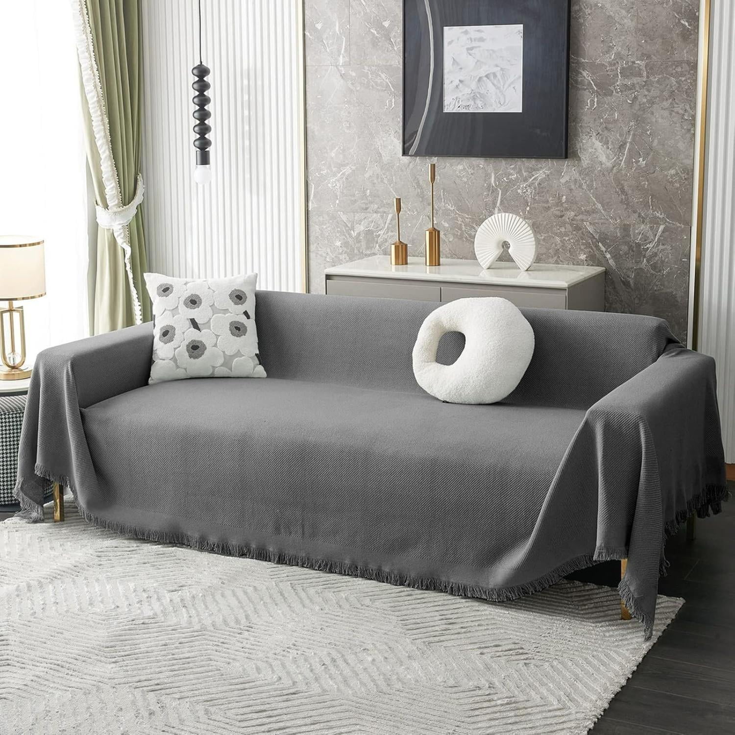 Aura Zeus - Fundas De Sillon A Medida Ajustable Cubre Sofa Az Gris 3 Cuerpos Gris