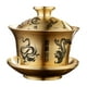 thumbnail image 2 of Taza De Té Y Platillo De Latón Portátil Tradicional Para Restaurantes Oficina Cocina Dragón Y Fénix, 2 of 3