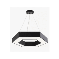 Genérico - Lámpara Led Colgante Hexágono Abierta 36W Luz Fría Estructura Negro