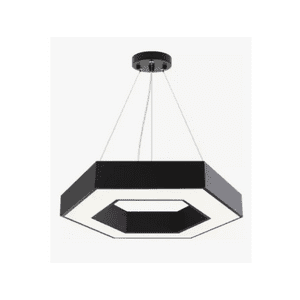Genérico - Lámpara Led Colgante Hexágono Abierta 36W Luz Fría Estructura Negro