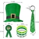 thumbnail image 2 of Traje de fiesta del Día de San Patricio: 6 piezas, accesorios verdes: sombrero de copa, pulseras de trébol, insignia y corbata., 2 of 7