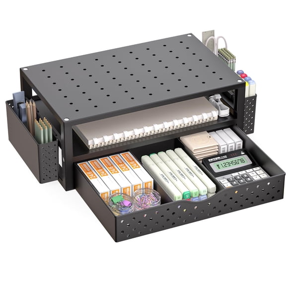Soporte para Monitor WALI PTT004-B con Cajón y Porta Lápices