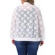 thumbnail image 3 of Agnes Orinda Chaqueta de Colegio Escolar para Mujer Tallas Grandes con Encaje Floral Transparente de Manga Larga con Cremallera Ligera Chaquetas de Béisbol 4X Blanco, 3 of 6