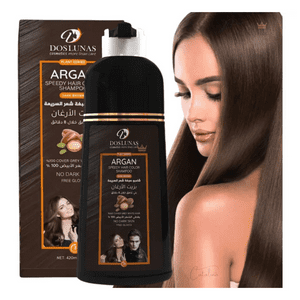Dos Lunas - Shampoo Cubre Canas Castaño Oscuro 420 Ml