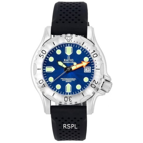 Reloj Ratio FreeDiver Professional Zafiro Esfera Azul Sunray Automático RTF019 500M para Hombre