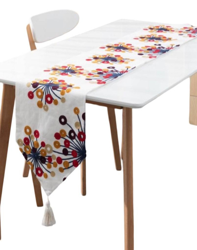 Todo Para El Hogar - Camino De Mesa Bordado Elegante 33 X 180Cm
