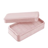 Magideal - Anillos De Terciopelo Estuche Con Tapa Organizador Contenedor Pendientes Joyero Para Mesas De Vestir Gabinetes Cajón Espárragos Pendiente Anillos Múlt , Rosa, 18Cmx10Cmx5Cm
