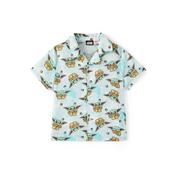 Camisa hawaiana Disney Star Wars Yoda Grogu para niño pequeño