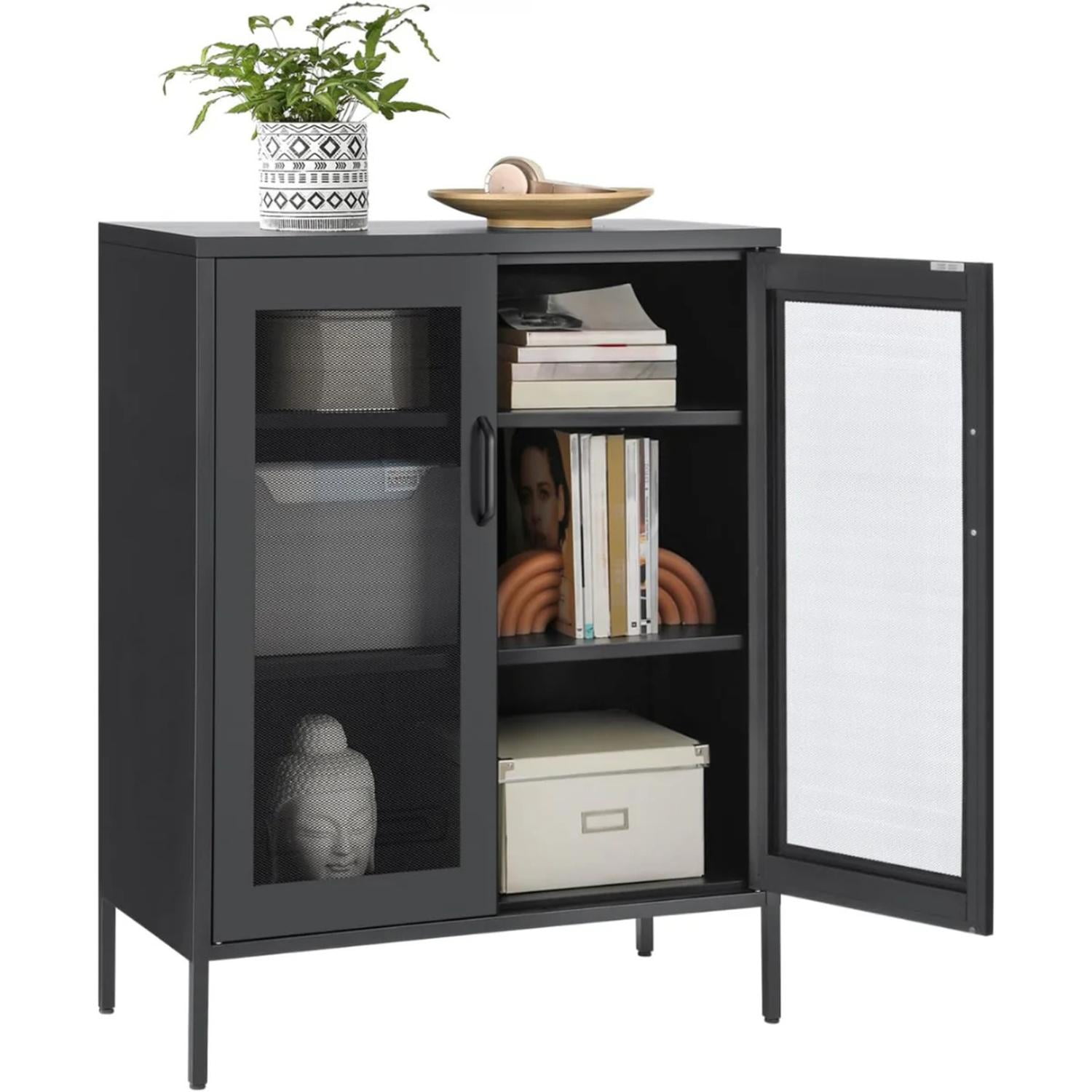Pandalino - Mueble Buffet Multifuncional Zoe | Negro Metálico Negro