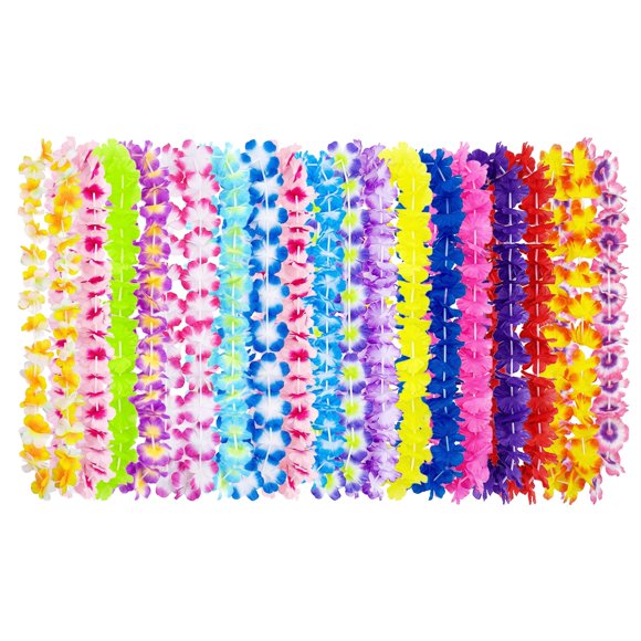 Set de 25 Leis Hawaianos Multicolor al por Mayor - Crazy Games