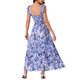 thumbnail image 3 of INSPIRE CHIC Vestidos de Playa de Verano Boho con Nido de Abeja para Mujer Cuello Cuadrado Sin Mangas con Volantes Floral Flowy Maxi Sundress L Azul Oscuro, 3 of 5