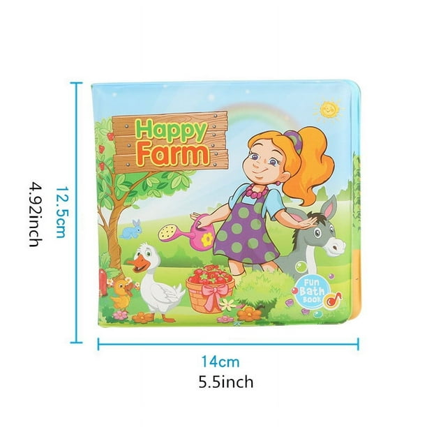 Toddler Baby Early Guidance Book Bath Toy EVA Bathing Book Toy Cooling Book SquareBB Called Ocean Animal Number Farm Traffic Sports Baby Bathing Book EVA Non-slip Bathing Book Water Baby Playing Wate