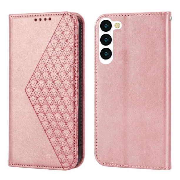 Funda Flip FOXDOCK para Samsung Galaxy S23 Plus , Estilo Billetera con Diseño Rombo, Correa de Mano y Soporte, Uso Diario