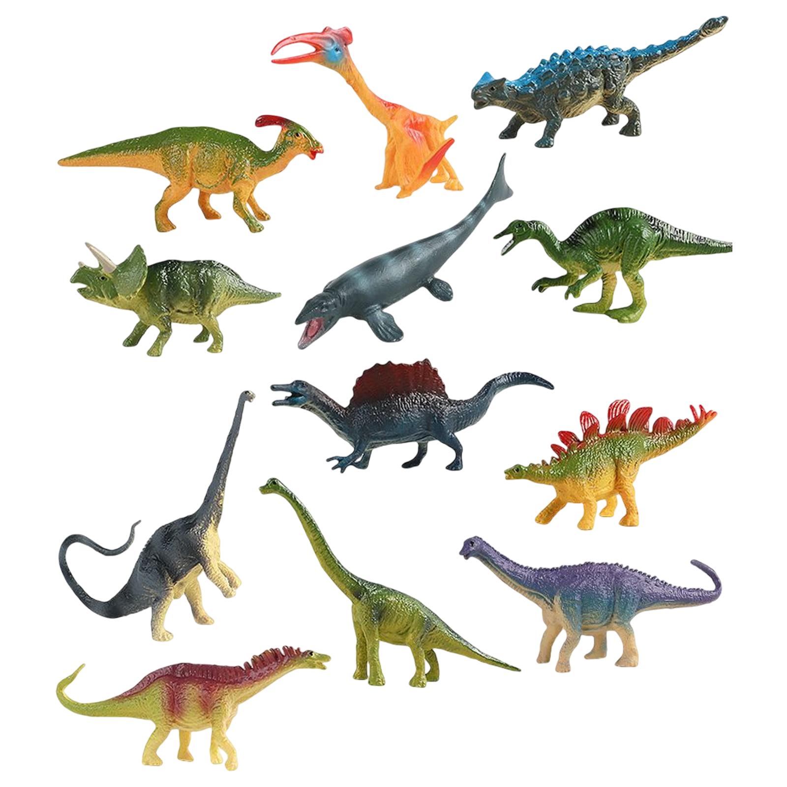 Magideal - 12 Piezas De Minifiguras De Dinosaurio Triceratops, Figuras De Animales Variadas, Dinosaurios Para Decoración De Tartas, Colección De Accesorios Para