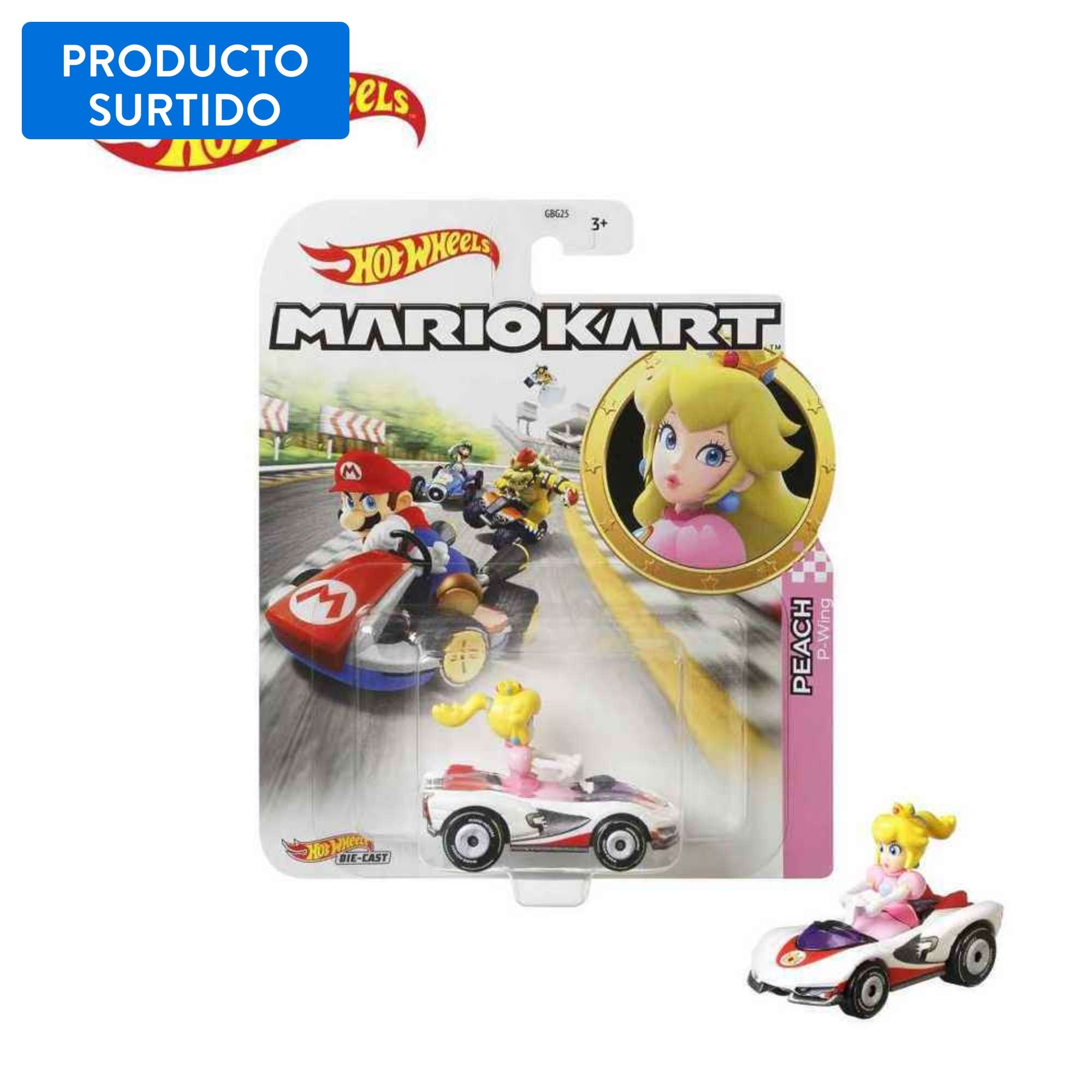Vehículo De Juguete Personajes Mario Kart Producto Surtido, 1 Un Hot Wheels