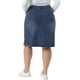 thumbnail image 3 of Falda Lápiz Casual con Abertura Lateral en Jean Denim de Talla Grande para Mujeres de Agnes Orinda 2X Azul Medio, 3 of 6