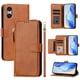 thumbnail image 1 of Funda tipo cartera para SONY Xperia 10 VI 2024 con bolsillo con cremallera, tarjetero, soporte, correa para la muñeca y tapa de cuero marrón, 1 of 5